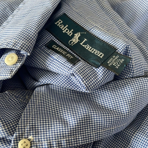 Ralph Lauren Classic Fit Men's Button Down Long Sleeve Shirt size 15 1/2 34/35 - Picture 3 of 8